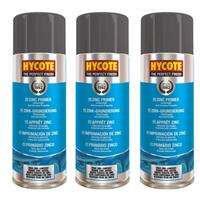 Hycote Fast Drying Zinc Primer Aerosol Spray Paint - Prevent Corrosion 400ml *3