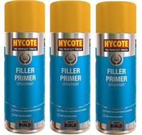 Hycote Yellow Fast Drying Aerosol Spray Paint 400ml *3