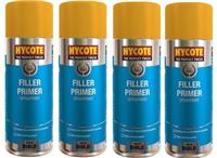 Hycote Yellow Fast Drying Aerosol Spray Paint 400ml *4