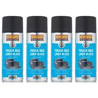 Hycote Black Fast Dry Truck Bed LinerAerosol Spray Paint Perfect Finish 400ml x4