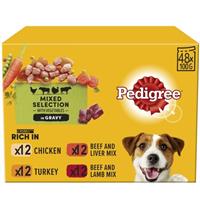 48 x 100g Pedigree Adult Wet Dog Food Pouches Mixed Selection in Gravy