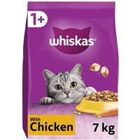 7kg Whiskas 1+ Adult Complete Dry Cat Food Chicken Bulk Pack Cat Biscuits