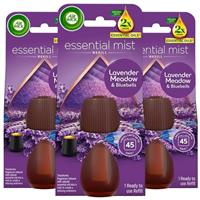 3 x 20ml Air Wick Essential Mist Air Freshener Refill Lavender Meadow & Bluebell