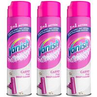 3 x Vanish Carpet Cleaner Power Foam Stain Remover High Traffic Shampoo 600ml