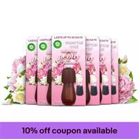 6 x Air Wick Essential Mist Refill Peony & Jasmine For Mist Diffuser 20ml