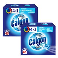 2 x Calgon 4 in 1 Powerball Tabs Water Softener 45 Tablets Limescale Protection