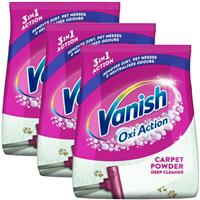 3 x Vanish Oxi Action Carpet & Rug Cleaner Moist Powder 5x Benefits 650G