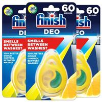 3 x Finish Dishwasher Freshener Lemon & Lime With Scent Control Up to 60 Washes