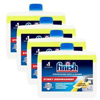 4 x Finish Dishwasher Cleaner Lemon Sparkle 250ml Deep Cleans Grease Limescale