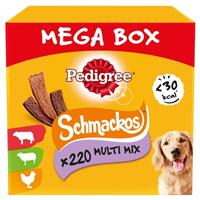 220 Pedigree Schmackos Mixed Meaty Variety Dog Treats Mega Box 790g Dog Chews