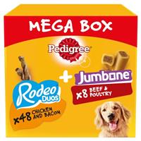 2 x 780g Pedigree Rodeo Duos & Jumbone Mixed Dog Treats Mega Box Dog Chews Gift
