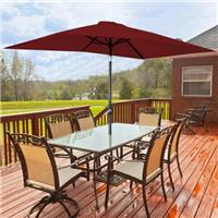 Outdoor Garden Parasol 3x2M Umbrella Sun Shade Canopy with Crank Tilt Wine Red