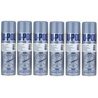 6X U-Pol Grey Primer Spray High Build Power Can Aerosol Professional Spray 500ml
