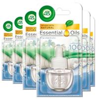 6 x Air Wick Scented Oil Refill Crisp Linen & Lilac 19ml Natural Essential Oil