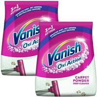 2 x Vanish Oxi Action Carpet & Rug Cleaner Moist Powder 5x Benefits 650G