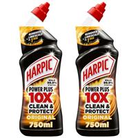2 x Harpic Power Plus Max Disinfectant Toilet Cleaner Limescale Removal 750ml