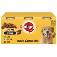 24 x 400g Pedigree Adult Wet Dog Food Tins Mixed Selection in Gravy Dog Can