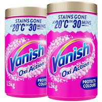 2 x Vanish Oxi Advance Laundry Booster Stain Remover Powder 1.5kg Chlorine-Free