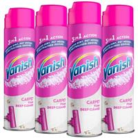 4 x Vanish Carpet Cleaner Power Foam Stain Remover High Traffic Shampoo 600ml