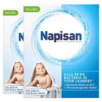 2 x Napisan Non Biological Laundry Stain Remover 800g Brightens Whites