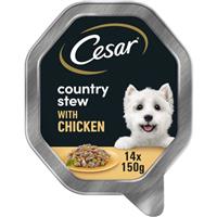 14 x 150g Cesar Country Kitchen Adult Wet Dog Food Tray Chicken & Veg in Gravy