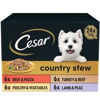24 x 150g Cesar Country Kitchen Adult Wet Dog Food Trays Mixed in Gravy