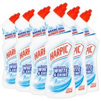 6 x Harpic White & Shine Toilet Cleaner with Bleach 750ml Original