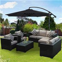 3M Hanging Banana Parasol Sun Shade Garden Patio Umbrella Cantilever Black