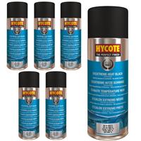 Hycote Colour Aerosol Spray Paint Black VHT Very High Temperature 400ml x6