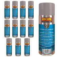 Hycote Colour Spray Paint Aerosol XUK1009 Silver Grey VHT 400mL x 12 Fast Drying