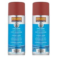 Hycote Colour Spray Paint Aerosol XUK0303 Red Primer 400mL x 2 Fast Drying