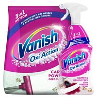 Vanish Gold Oxi Action Carpet & Rug Cleaner Bundle 650g Powder 500ml Spray