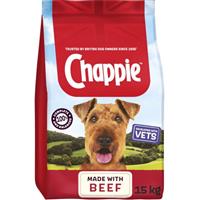 15kg Chappie Complete Dry Adult Dog Food Beef & Wholegrain Cereal