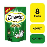 8 x 60g Dreamies Catnip Cat Treats Vitamins & Minerals Cat Biscuits (480g)