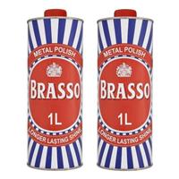 2 x 1L Brasso Metal Liquid Polish Brass Copper Stainless Steel & Pewter Cleaner
