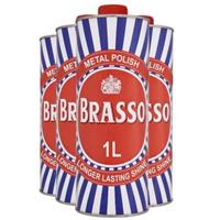 4 x 1L Brasso Metal Liquid Polish Brass Copper Stainless Steel & Pewter Cleaner