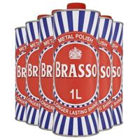 6 x 1L Brasso Metal Liquid Polish Brass Copper Stainless Steel & Pewter Cleaner