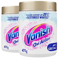 2 x Vanish Gold Oxi Action Crystal White Powder Fabric Stain Remover & Whitener