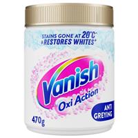 Vanish Oxi Action Crystal White Powder Fabric Stain Remover & Whitener 470g