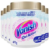 6 x Vanish Gold Oxi Action Crystal White Powder Fabric Stain Remover & Whitener