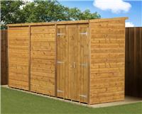 Empire Pent Garden Shed Wooden Shiplap Tongue & Groove 12X4 12ft x 4ft Double Do