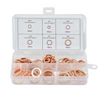 Car Engine Crush Washers Assorted Solid Copper Seal Flat Ring 110PCS Set