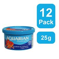 Aquarian Goldfish Food Flakes 25g (12-Pack) Aquarium Fish Food | Fish Feeding