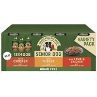 12 x 400g James Wellbeloved Grain Free Senior Dog Food Tins Chicken Turkey Lamb