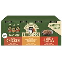 12 x 400g James Wellbeloved Senior Wet Dog Food Tins Chicken Turkey Lamb in Loaf