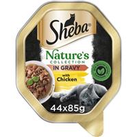 44 x 85g Sheba Natures Collection Adult Wet Cat Food Tray Chicken in Gravy