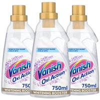 3 x Vanish Oxi Action Crystal White Gold Gel Fabric Whitener Stain Remover 750ml