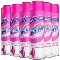 6 x Vanish Carpet Cleaner Power Foam Stain Remover High Traffic Shampoo 600ml