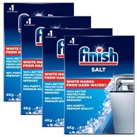 4 x Finish Dishwasher Salt 4kg Soften Water to Prevent Limescale & Watermarks