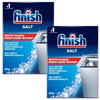 2 x Finish Dishwasher Salt 4kg Soften Water to Prevent Limescale & Watermarks
